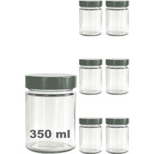 Esranın Dünyası Afracam 350 ml Kavanoz Metal Derin Kapaklı 350 cc Şeffaf Reçel, Marmelat Cam Kavanoz Deep 6 Adet (Gümüş Kapak)
