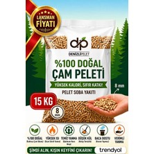 Denizli Pelet %100 Doğal Çam Pelet Kedi Kumu & Yakıt 30 Lt 15 kg | 8mm Kalın Taneli
