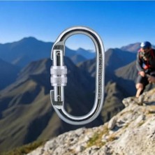 Esranın Dünyası 10 mm Kilitli Oval Karabina, Paslanmaz Çelik, Tırmanma Için Uygun