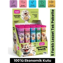 Hobi 5 Çeşit Karışık Krema Kedi Ödül Maması 14 gr x 100 Adet