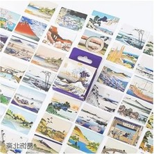 Esranın Dünyası Katsushika Hokusai Temalı 45 Adet Sticker Seti, Bullet Journal Için
