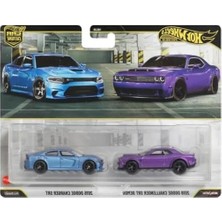 Esranın Dünyası 1:64 Hot Wheels Premium Car Culture 2'li Paket 2018 Dodge Challenger Srt Demon - 2015 Dodge Charger Srt HBL96 - JHW47