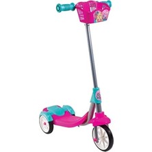 Esranın Dünyası Frenli Sepetli Pembe Çocuk Scooter, 3 Tekerlekli Güvenli Tasarım