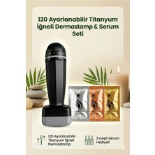 Elamour 120 Titanyum Iğneli Ayarlanabilir Iğne Ölçülü (0.25-2.0mm) Dermastamp Siyah - Serum Seti Hediyeli -
