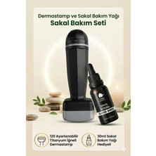 Elamour 120 Titanyum Iğneli Ayarlanabilir Iğne Ölçülü (0.25-2.0mm) - Saç Sakal Bakım Yağı Seti Siyah -