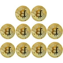 Esranın Dünyası Bitcoin Hatıra Parası - Altın Rengi Koleksiyon Parası (10 Adet)