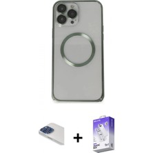Pileli Store Pilelistore™ iPhone 13 Pro Max Kılıf Ahenk Işık Serisi - Siyah Bilvis 5in1 3D Magic Cam Ekran Koruyucu + Pers Alüminyum Kamera Lens - Lt