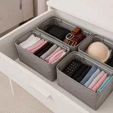 Esranın Dünyası 4 Adet Katlanabilir Çekmece Organizer Seti - 30X15X12.5 Cm, Kumaş Dolap Düzenleyici
