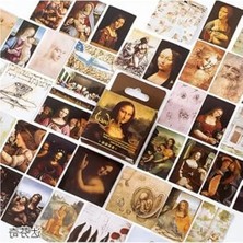 Esranın Dünyası Leonardo Da Vinci Temalı Sticker Seti, 45 Adet, Bullet Journal Için