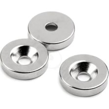 Esranın Dünyası 3 Adet D15M x 10/5,5mm x 3mm Havşa Delikli Neodyum Mıknatıs