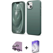 Pileli Store Pilelistore™ iPhone 14 Kılıf Kozmos Yansıma Özel Seri - Siyah Bilvis 5in1 3D Magic Cam Ekran Koruyucu + Raze Metal Kamera Lens - Mr