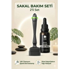 Elamour 140 Titanyum Iğneli Ayarlanabilir Iğne Ölçülü (0.25-3.0mm) - Saç Sakal Bakım Yağı Seti Siyah -
