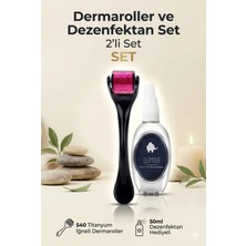Elamour - Dezenfektan Hediyeli - Titanyum Uçlu 540 Iğneli Derma Roller 0,5 mm Saç Cilt Yüz Vücut Yenileme -