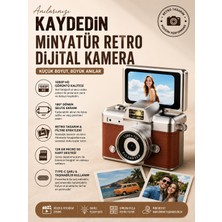 Robeve Mini Retro Dijital Kamera 1080P Hd Video Fotoğraf Makinesi – 180° Dönen Selfie Ekranlı, Retro Filtreli, Type-C Şarjlı Taşınabilir Kamera Popüler Dijital Fotoğraf Makinesi