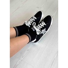 Golden Goose Siyah Süet Yıldız Detaylı Kadın Sneaker