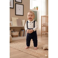 GENYBABY Erkek Bebek Salopet Takımı Polo Yaka Askılı Tulum 2’li Bebek Kombini