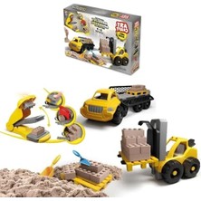 Esranın Dünyası Forkliftli Kinetik Kum Seti 750 Gr. - Eğlenceli Inşaat Oyun Seti