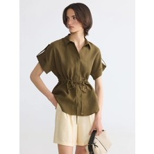LC Waikiki Lcw Everyday Yeşil Oversize Kadın Gömlek