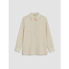 LC Waikiki Xsıde Bej Oversize Müslin Kadın Gömlek