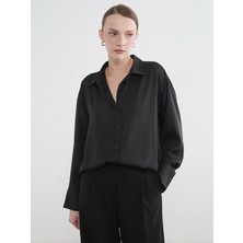 LC Waikiki Lcw Studıo Siyah Regular Fit Kadın Gömlek