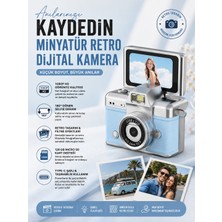 Robeve Mini Retro Dijital Kamera 1080P Hd Video Fotoğraf Makinesi – 180° Dönen Selfie Ekranlı, Retro Filtreli, Type-C Şarjlı Taşınabilir Kamera Popüler Dijital Fotoğraf Makinesi