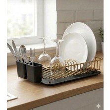 Statika Home Eskitme Bulaşıklık Sepeti Metal Bulaşık Kurutmalık Tabaklık Rafı Altlığı Teli