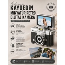 Robeve Mini Retro Dijital Kamera 1080P Hd Video Fotoğraf Makinesi – 180° Dönen Selfie Ekranlı, Retro Filtreli, Type-C Şarjlı Taşınabilir Kamera Popüler Dijital Fotoğraf Makinesi