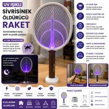 Loacandleco ⚡ Uv Işıklı Elektrikli Sivrisinek Öldürücü Raket ⚡