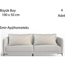 Emir-Ay@hometeks 4ADET Büyük Boy Kapitoneli Kırlent Kılıfı ,yastık Kılıfı (Leke Tutmayan Silinebilir Kadife/döşemelik Kumaş)