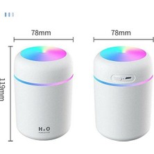H2o Araç ve Oda  Hava Nemlendirici USB Buhar Makinesi Işıklı Oda Araç Aroma Difüzörü