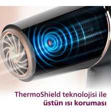 Philips Thermoshield Teknolojili Iyonik Saç Kurutma Makinesi, 2300 W Güçlü Motor, 3 Isı 2 Hız Ayarı, Soğuk Hava Üfleme, Difüzör ve Dar Başlıkla Pratik Hızlı Kurutma