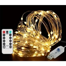 Esranın Dünyası 5 Metre Uzunluğunda Sarı 50 LED Peri Işıkları - 8 Mod USB Aydınlatma