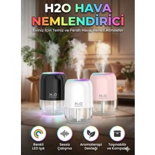 H2o Araç ve Oda  Hava Nemlendirici USB Buhar Makinesi Işıklı Oda Araç Aroma Difüzörü