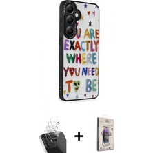 Marsilyan™- Galaxy S24 Kılıf Odak Klasik Serisi - Siyah Bilvis 3D Cam Ekran Koruyucu + Kamera Lens Koruma Cam - Sf