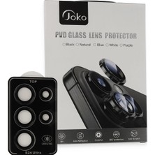 Die Grup Mey Ithalat®  Samsung Galaxy S23 Ultra Pvd Metal Kamera Lens - Siyah