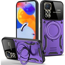 Die Grup Mey Ithalat®   Redmi Note 11 Pro Kılıf Joy Lens Standlı Kapak - Mor