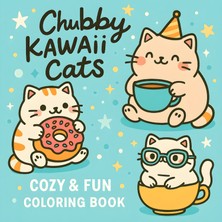 M&H Coloring Chubby Kawaii Cats - 21X21 cm Boyama Kitabı, Çocuk ve Yetişkinler Için
