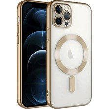 İlkyaz Fashion Apple Iphone 14 Pro Max Kılıf Kross Magneticsafe Kapak - Gold