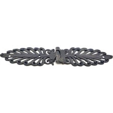 MegaSepet Antika Tarz Dekoratif Pirinç Yaprak Desenli Menteşe - 55X265 Mm, Oksit
