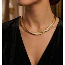 Viona Bijuteri Gold Renk Choker Kolye