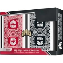 Esranın Dünyası Premium Pvc Poker Kart Seti - Iki Deste (Kırmızı, Siyah)