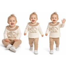 İkikareshop 6/24 Ay Taytlı Fitilli Penye Bebek Takımı
