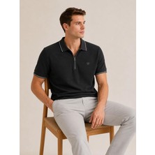 Classics Men Gewer Slim Fit Erkek Polo Yaka Fermuarlı Tişört  7687