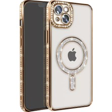 MarkEntegra Newface Apple Iphone 15 Kılıf Joke Simli Magneticsafe Kılıf - Gold