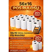 Maison Vyona 56X16 Termal Pos Kağıdı Rulosu 20'li - Tüm Pos Cihazlara Uyumlu