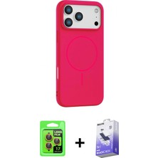 Pileli Store Pilelistore™ iPhone 17 Pro Kılıf Yankı Form Serisi - Siyah Bilvis 5in1 5d Magic Hayalet Cam Ekran Koruyucu + Raze Metal Kamera Lens - Tu