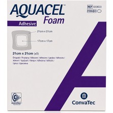 Convatec Aquacel Foam Adhesive 21X21 cm Yapışkanlı Köpük Yara Örtüsü – Hidrofiber Teknoloji, Yüksek Emici, Steril (1 Adet)