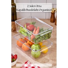 MarkEntegra 2 Li Kapaklı Buzdolabı Organizeri & Buzdolabı Düzenleyici 4,5 Lt