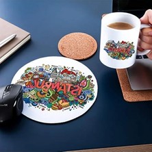 Esranın Dünyası Istanbul Temalı Kupa Fincan ve Mouse Pad Seti 20X20 cm