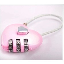 Atlas Hobi Pembe Kalp Asma Kilit Küçük Metal Kalp Şekilli Asma Kilit Mini Kod Kilidi